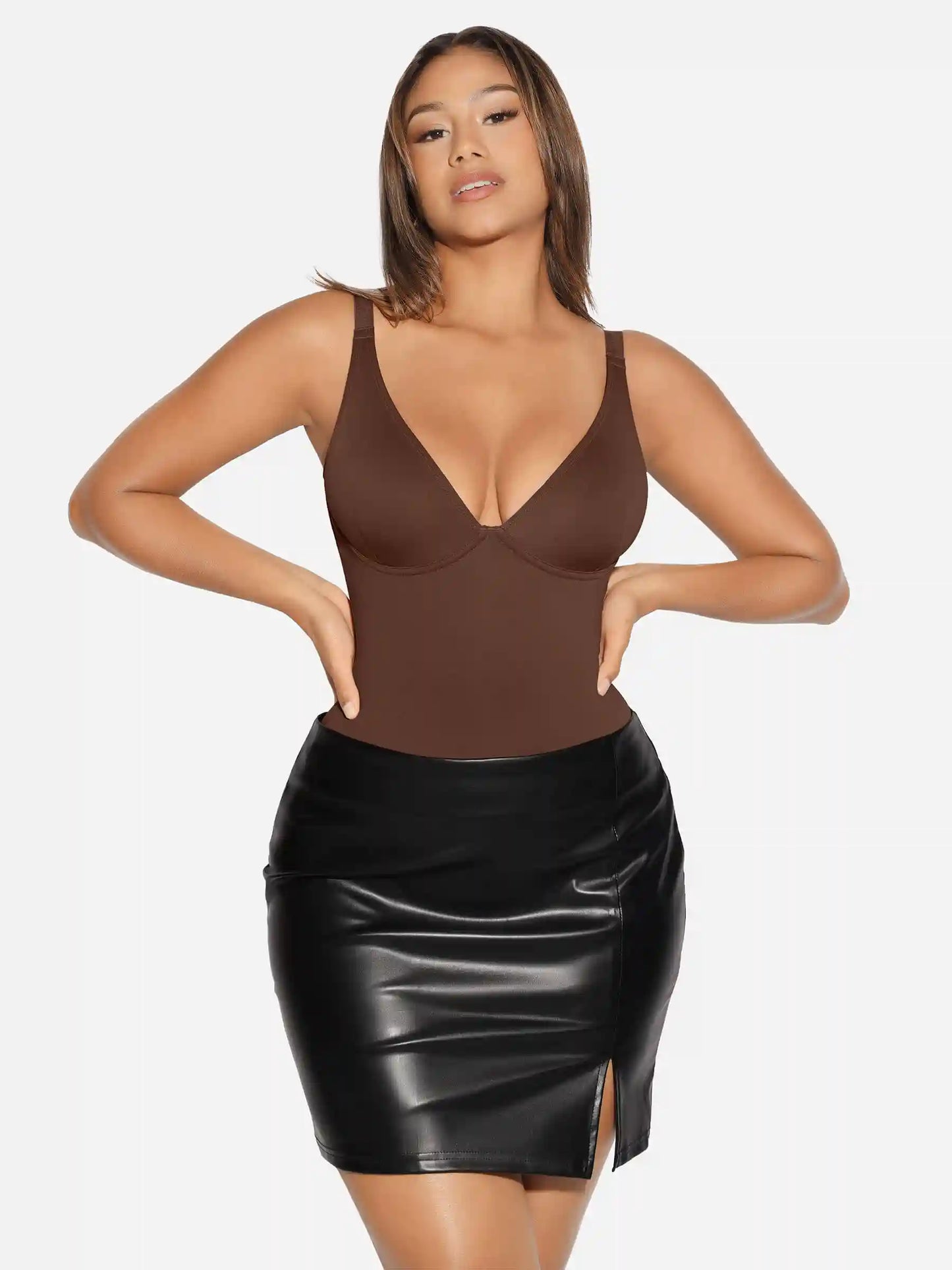 V-Neck Tummy Control Sculpt Bodysuit