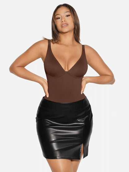 V-Neck Tummy Control Sculpt Bodysuit