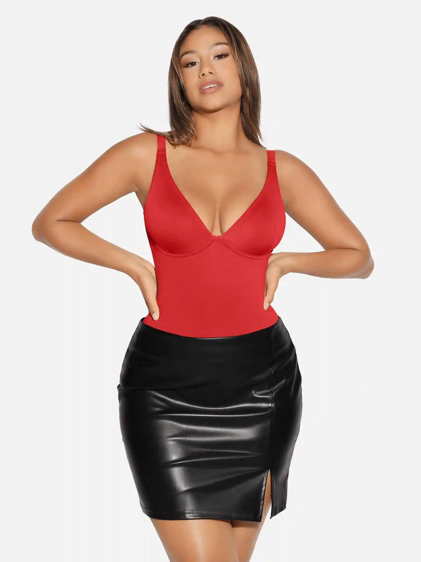 V-Neck Tummy Control Sculpt Bodysuit