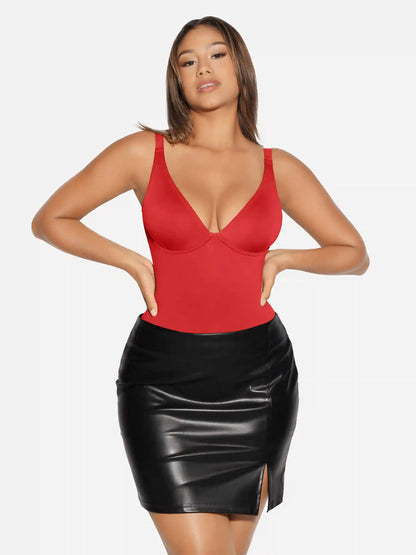 V-Neck Tummy Control Sculpt Bodysuit