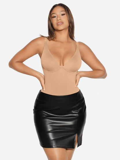 V-Neck Tummy Control Sculpt Bodysuit