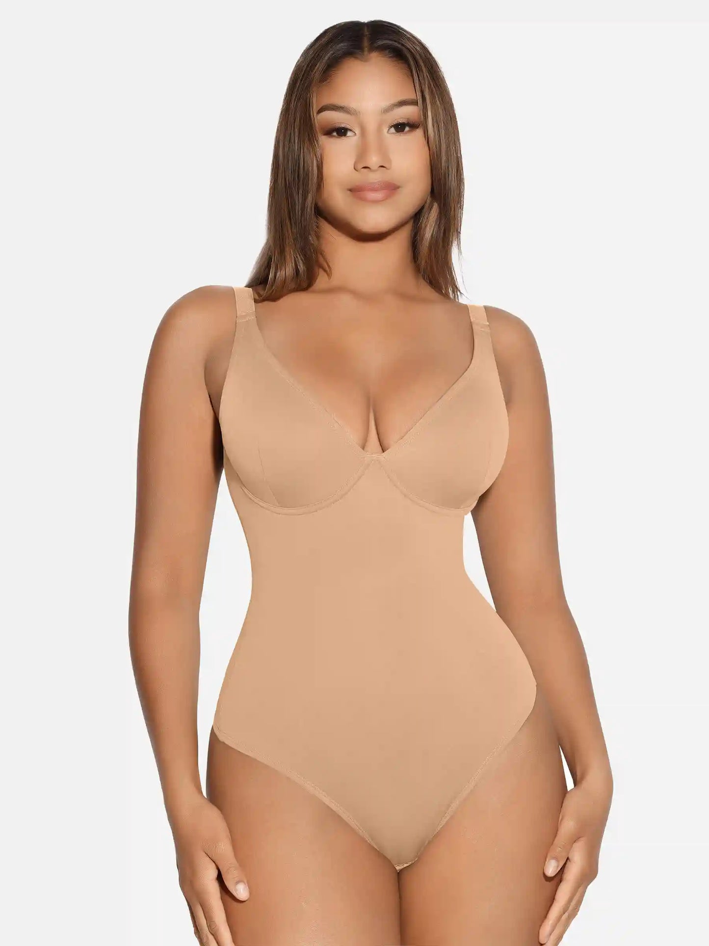 V-Neck Tummy Control Sculpt Bodysuit