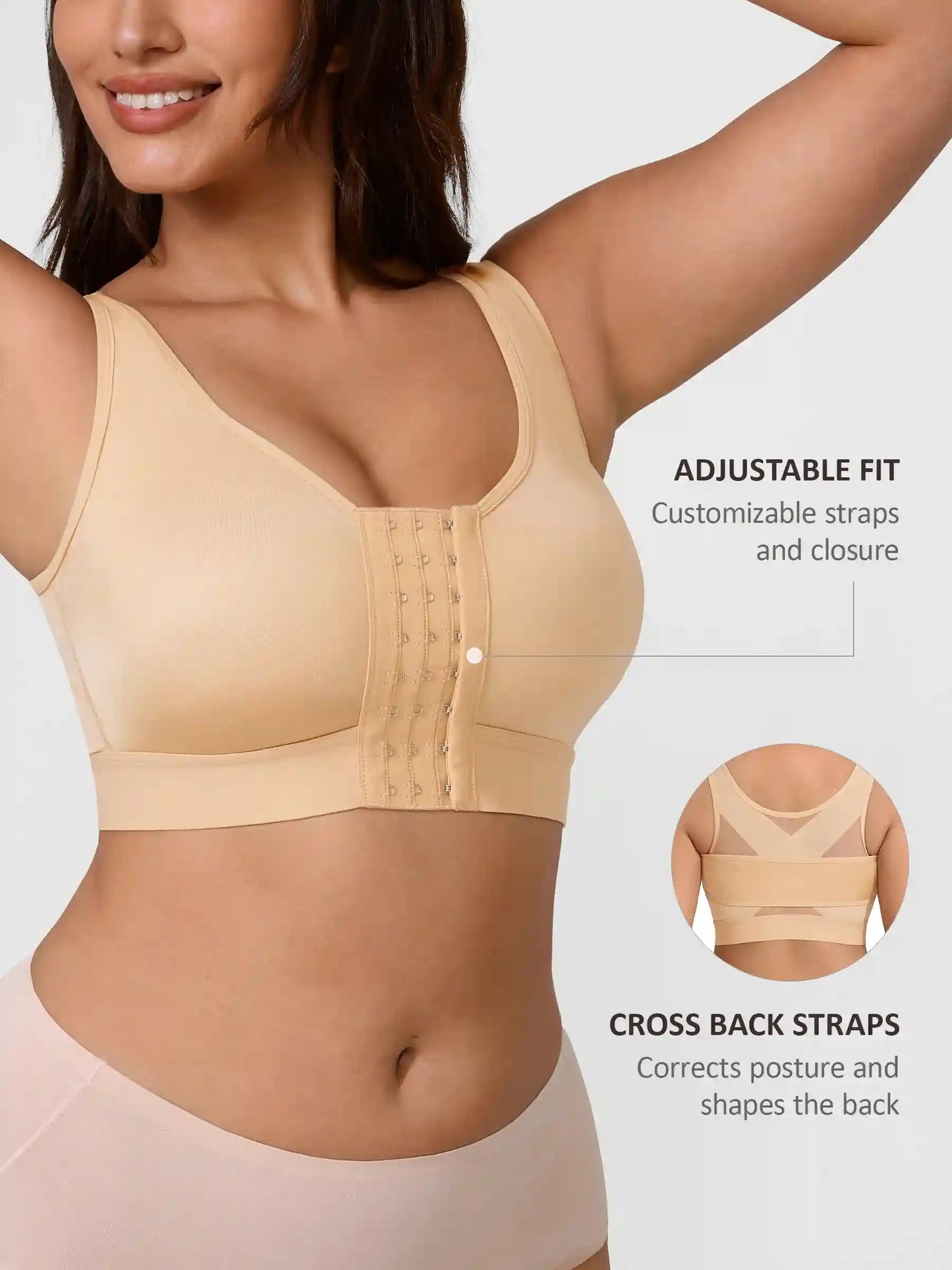 Support Front-Closure Breathable Bra