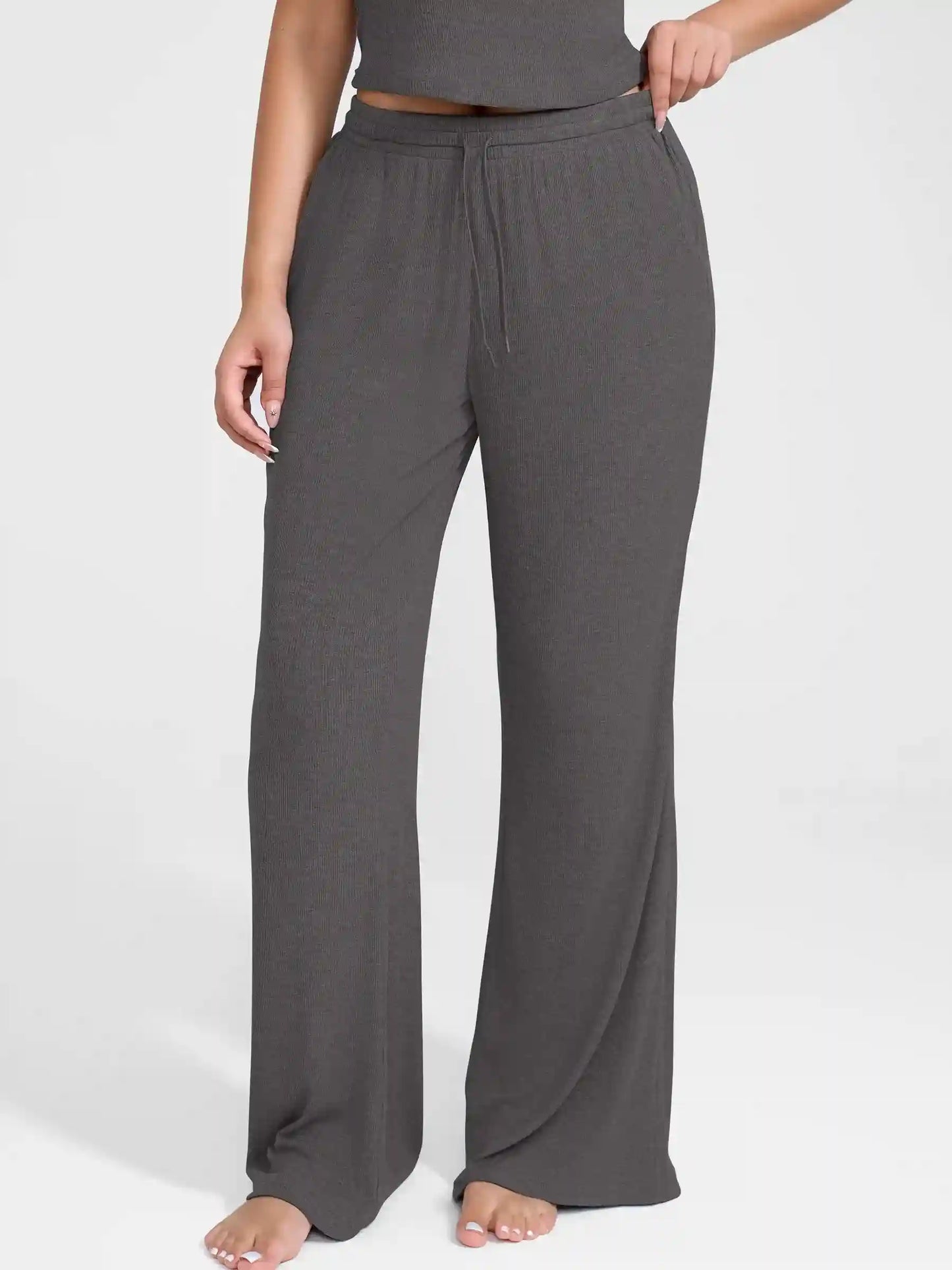 Ribbed Wide-Leg Soft Lounge Pants