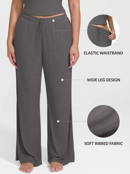 Ribbed Wide-Leg Soft Lounge Pants