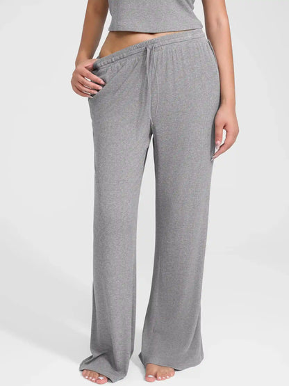 Ribbed Wide-Leg Soft Lounge Pants