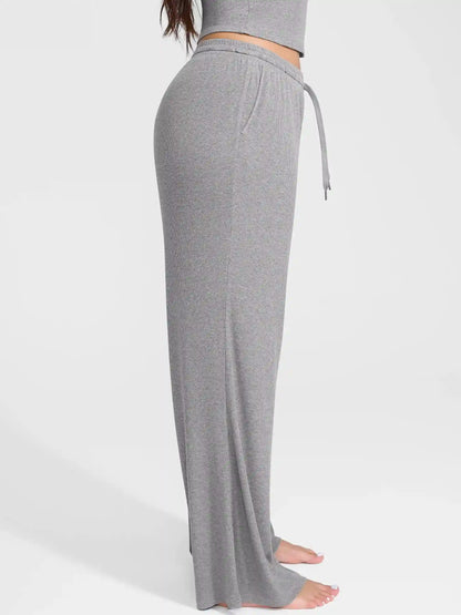 Ribbed Wide-Leg Soft Lounge Pants