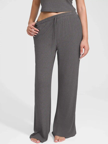 Ribbed Wide-Leg Soft Lounge Pants