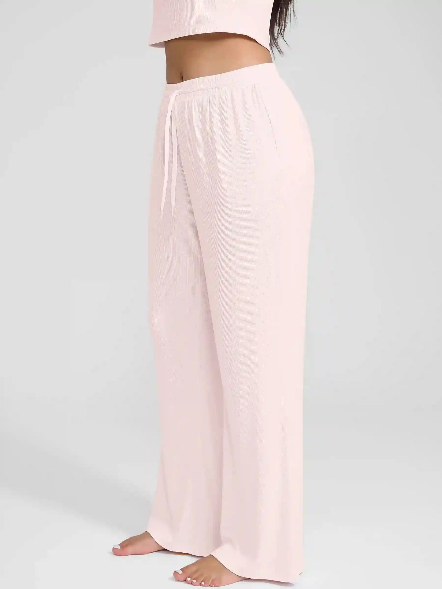 Ribbed Wide-Leg Soft Lounge Pants