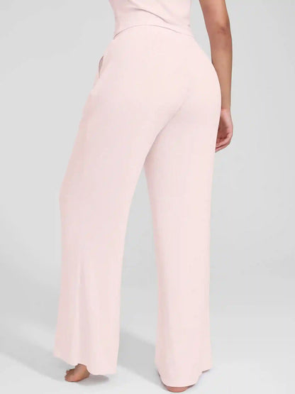 Ribbed Wide-Leg Soft Lounge Pants