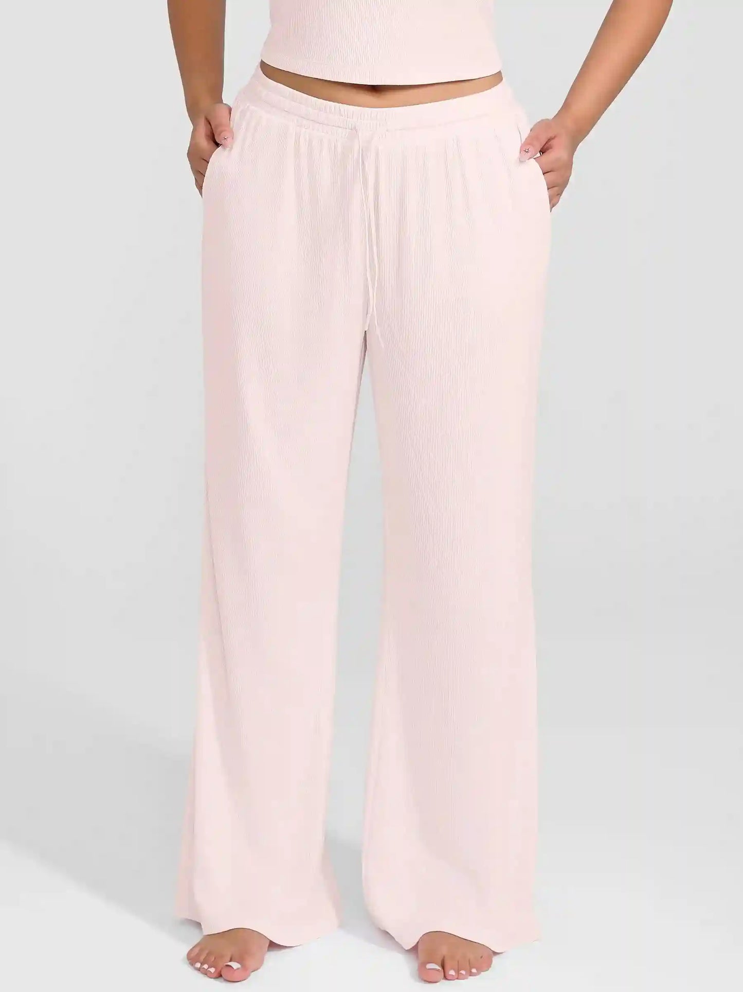 Ribbed Wide-Leg Soft Lounge Pants