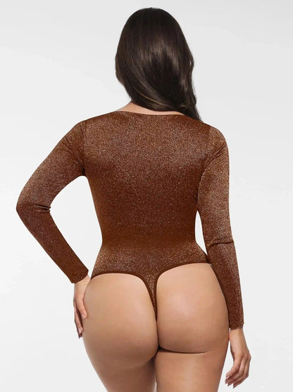 Shiny Swing Collar All In One Bodysuit