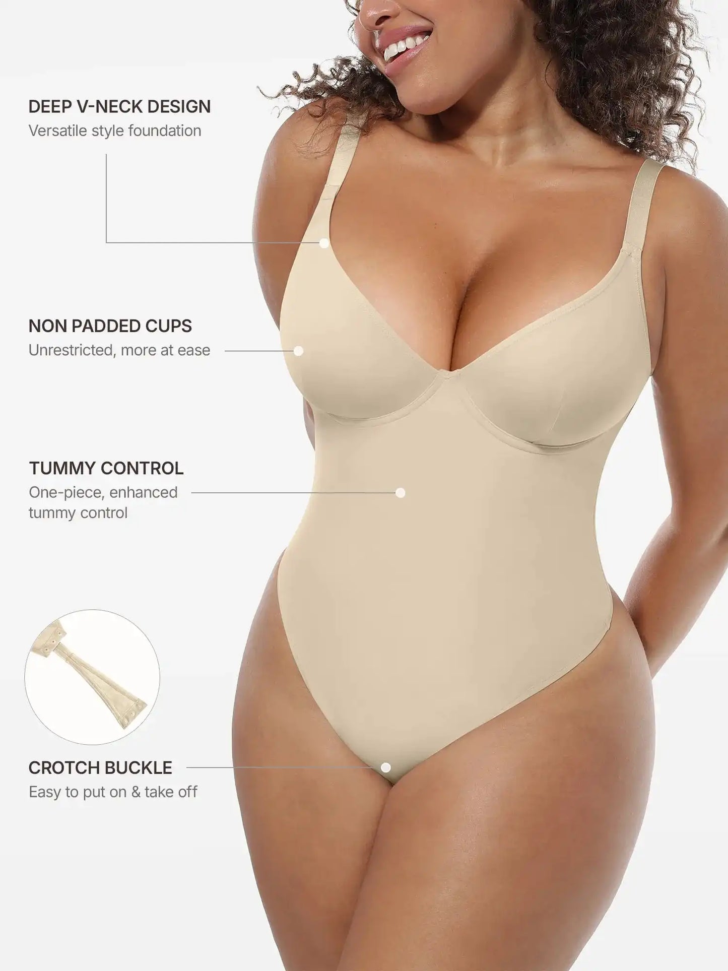 Deep V-Neck Sculpt Bodysuit