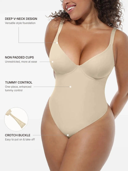 Deep V-Neck Sculpt Bodysuit