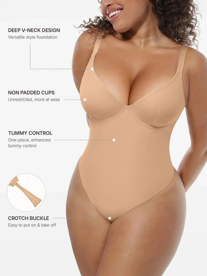 Deep V-Neck Sculpt Bodysuit