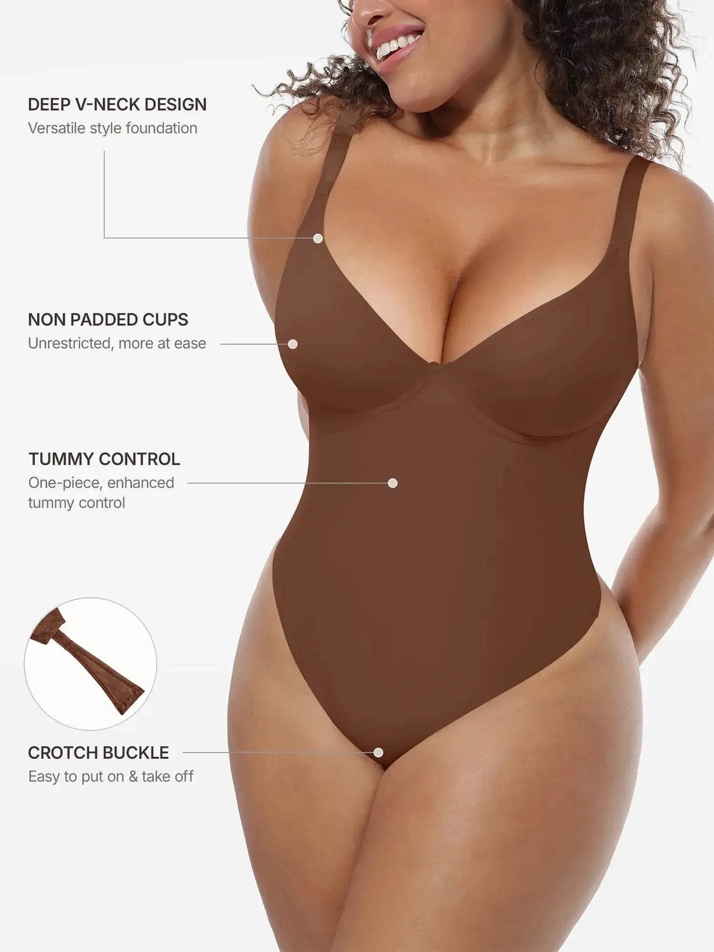 Deep V-Neck Sculpt Bodysuit