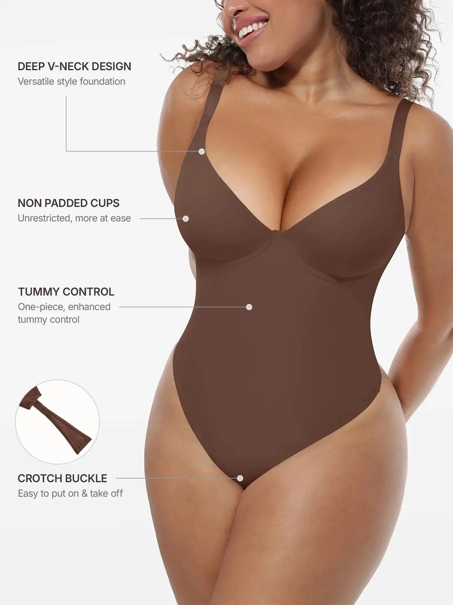 Deep V-Neck Sculpt Bodysuit