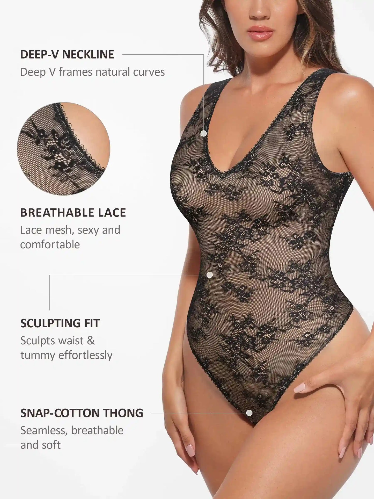 Seamless Lightweight Lace Bodysuit
