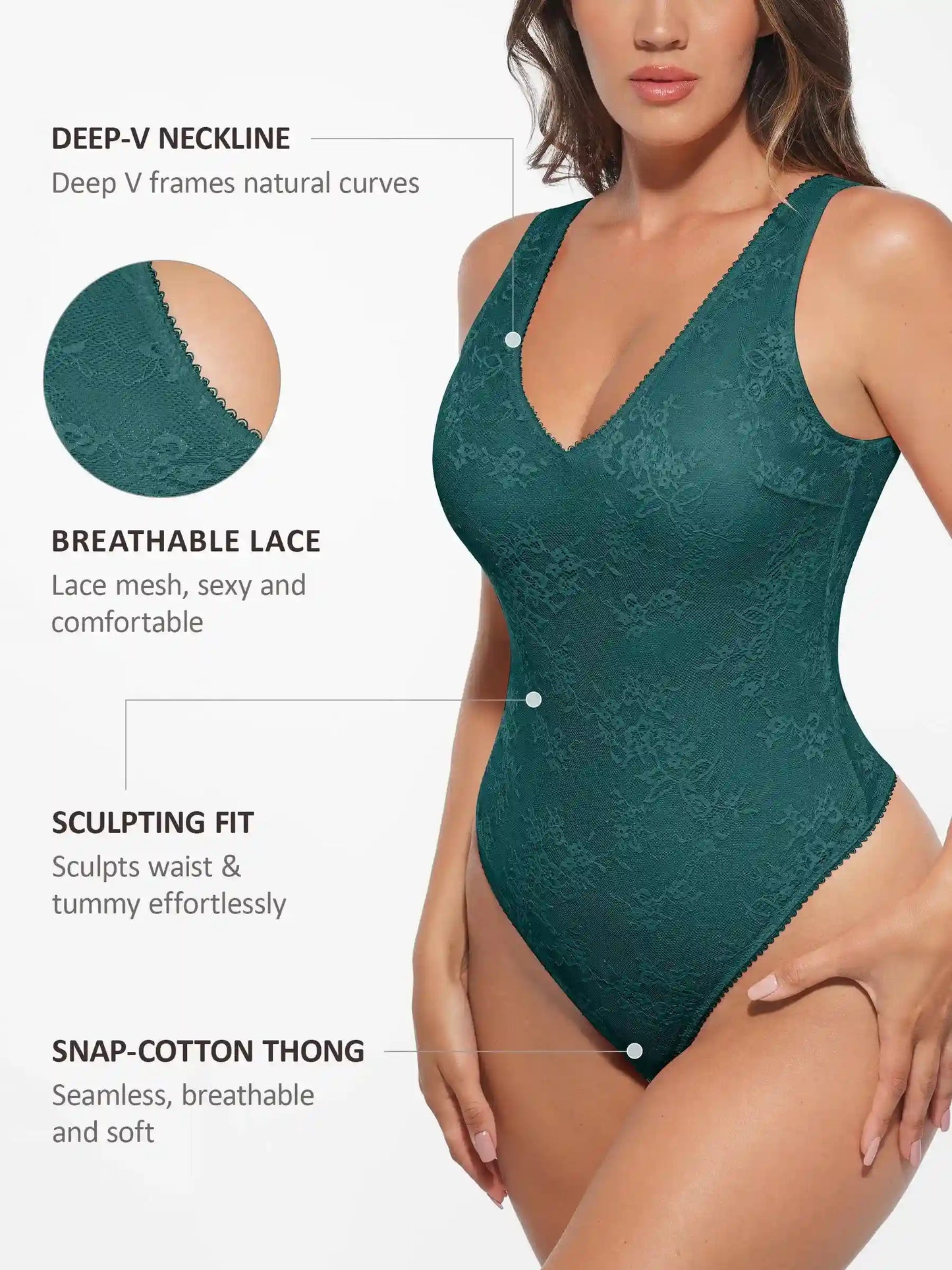 Seamless Lightweight Lace Bodysuit