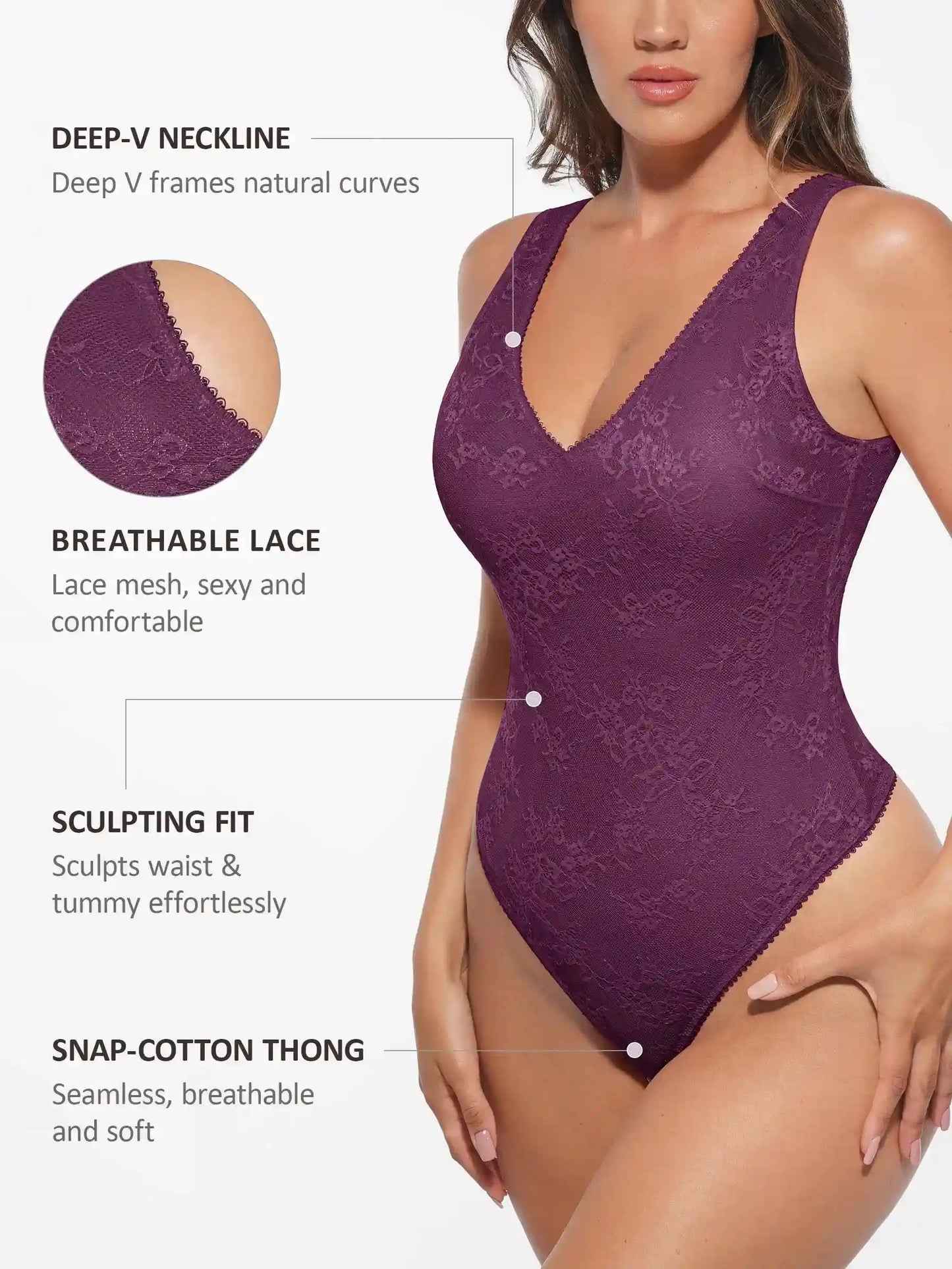 Seamless Lightweight Lace Bodysuit