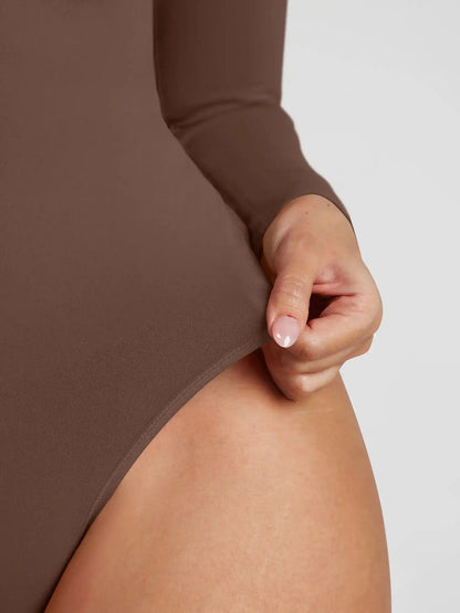 Seamless Long Sleeve Tummy Control Thong Bodysuit
