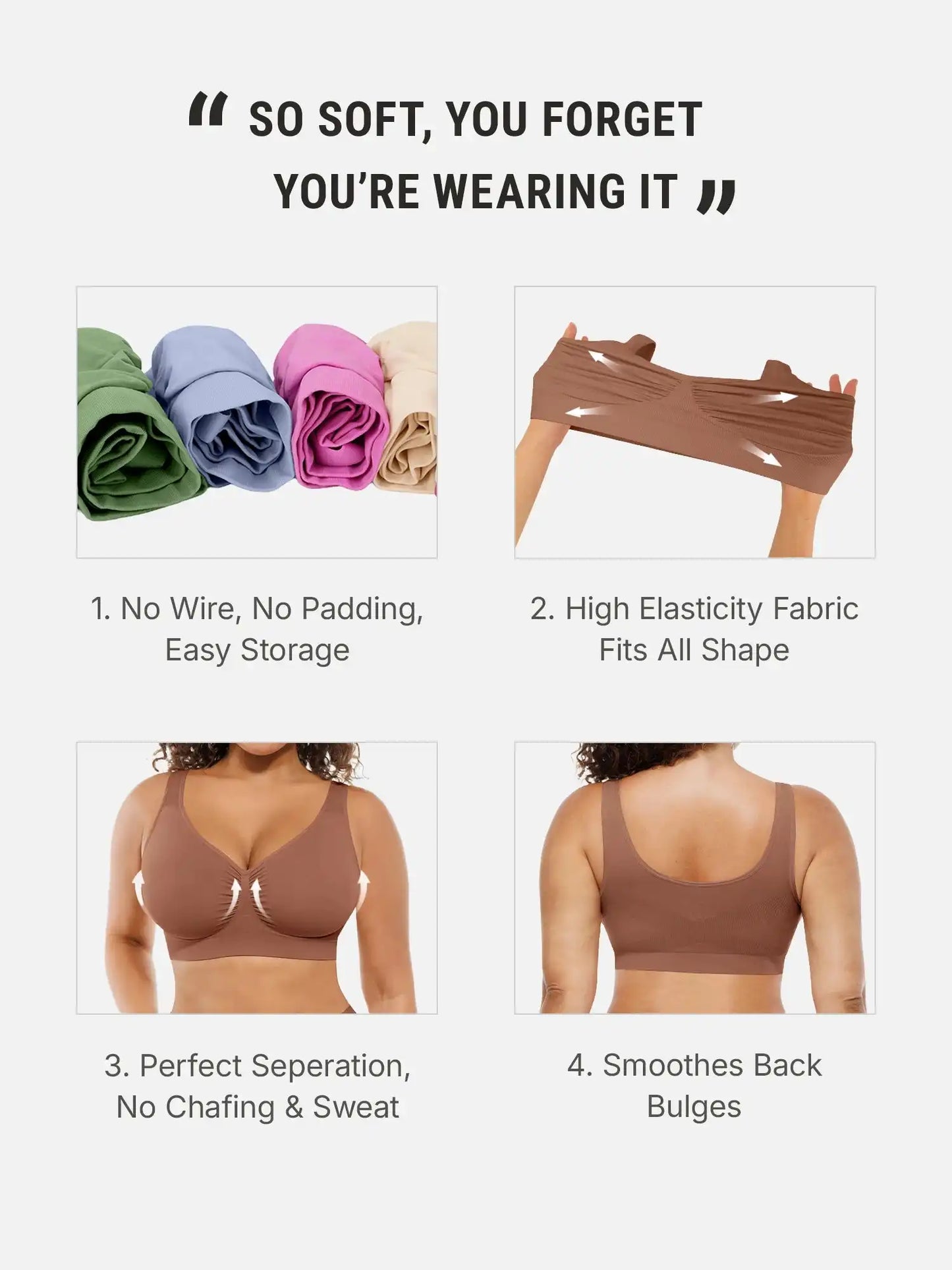 No Underwire Wide Straps Everyday Bra Bundle