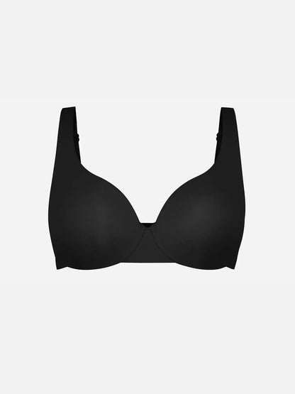 Adjustable-Strap Underwire Deep V-neck Bra