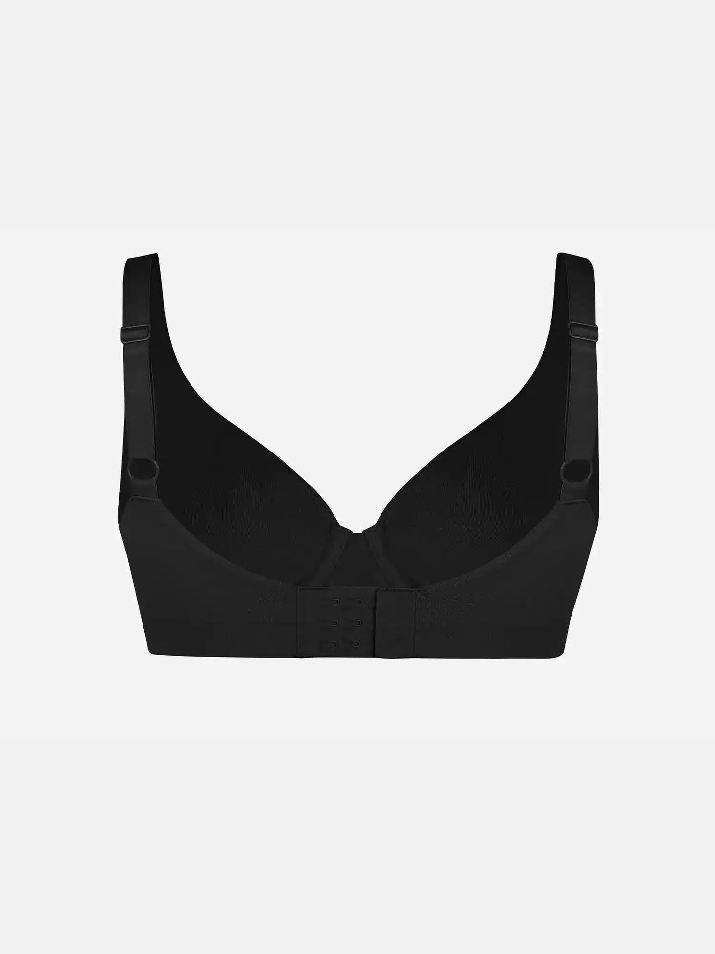 Adjustable-Strap Underwire Deep V-neck Bra