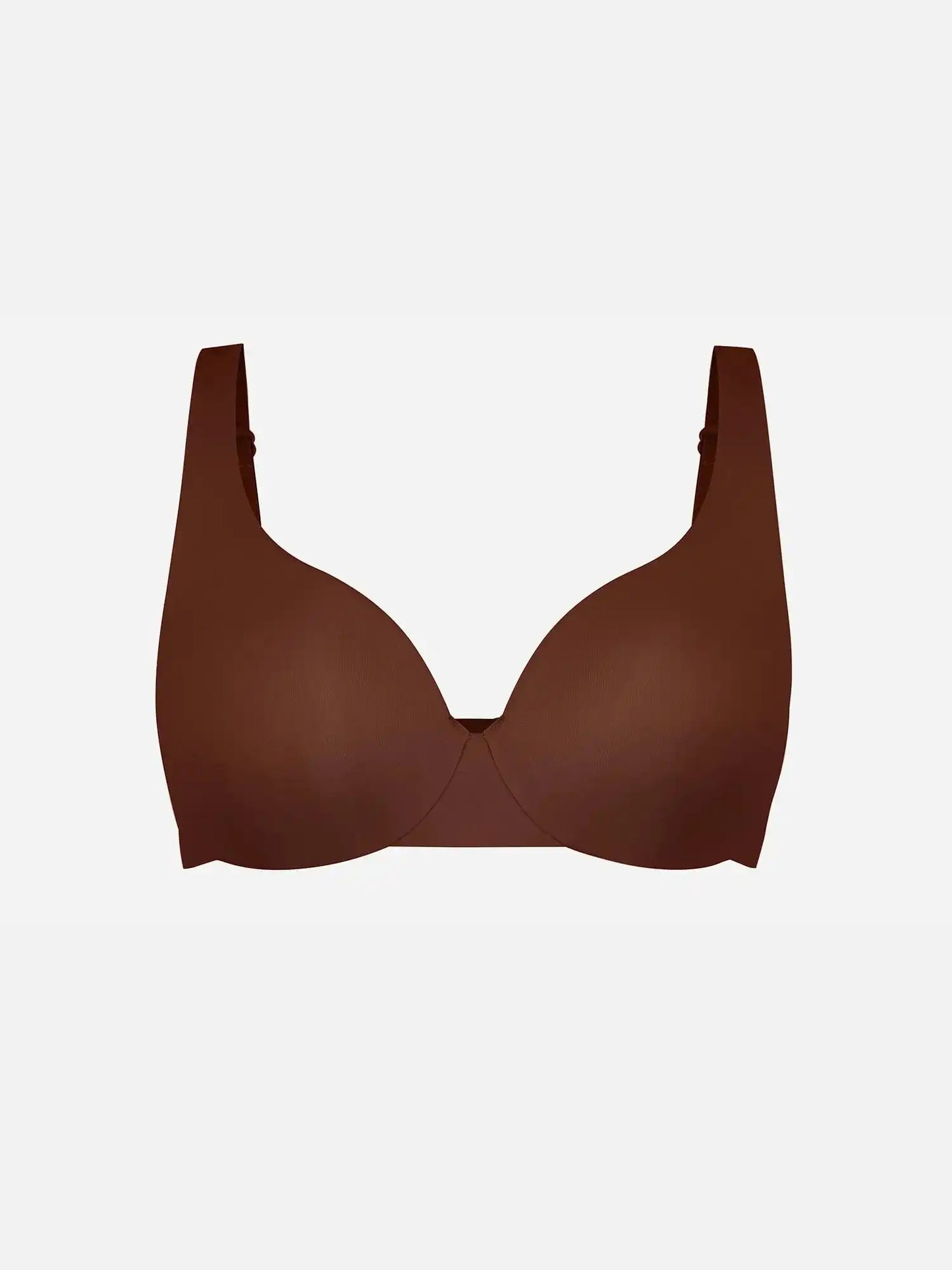 Adjustable-Strap Underwire Deep V-neck Bra