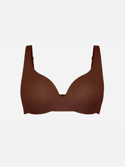 Adjustable-Strap Underwire Deep V-neck Bra