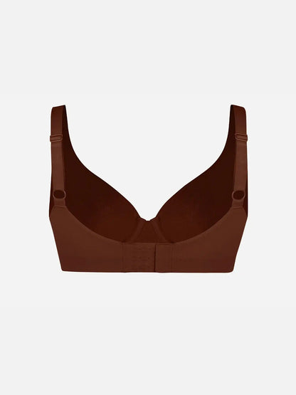 Adjustable-Strap Underwire Deep V-neck Bra