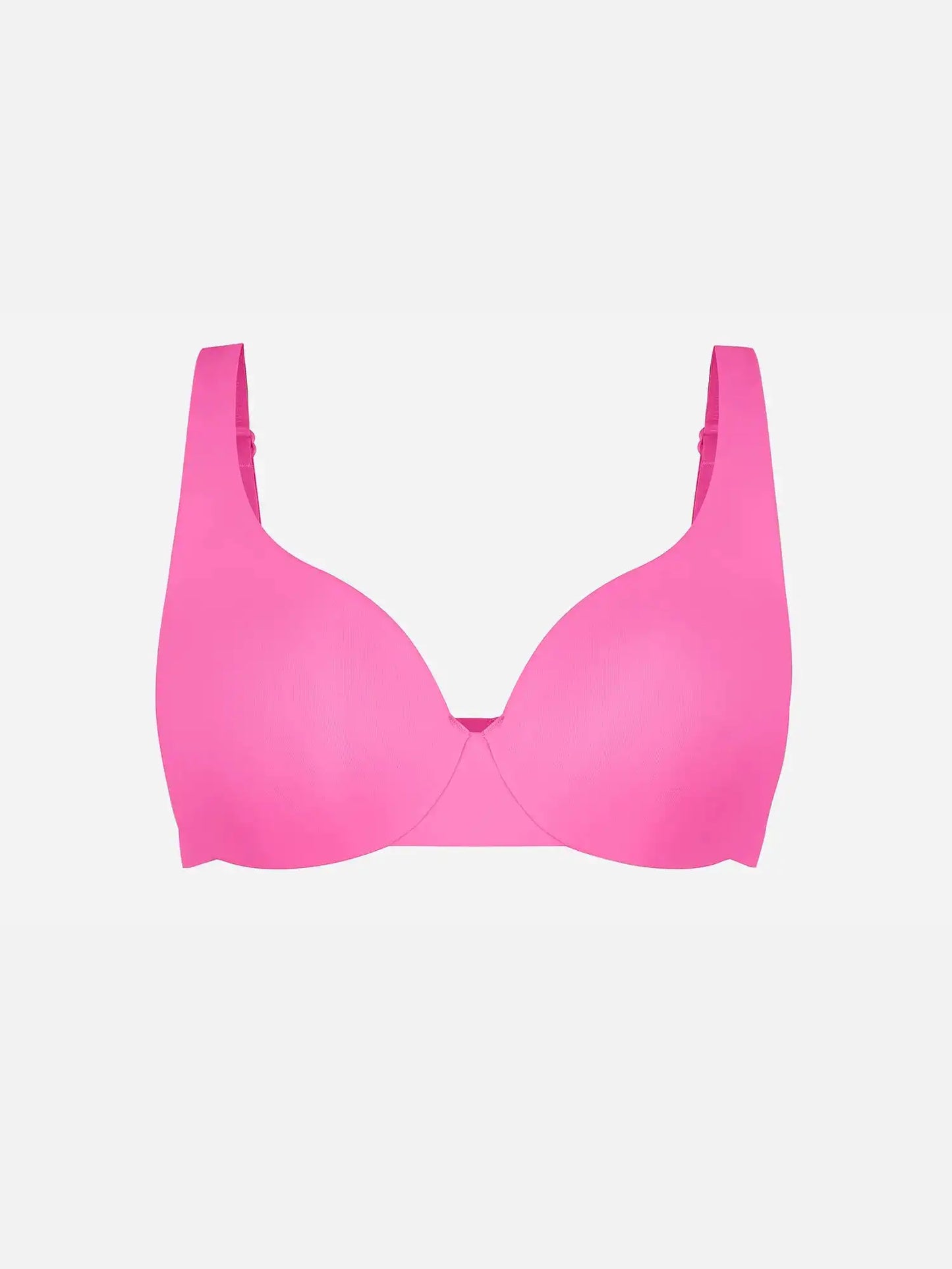 Adjustable-Strap Underwire Deep V-neck Bra
