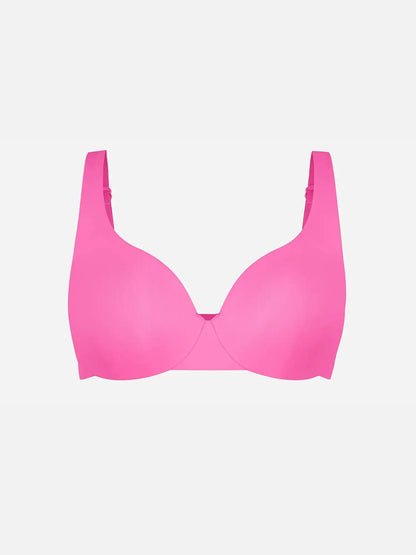 Adjustable-Strap Underwire Deep V-neck Bra