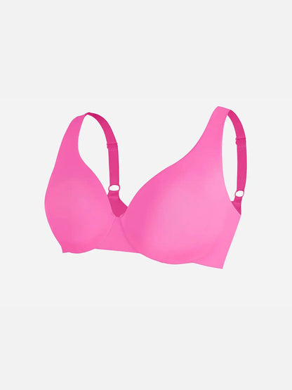 Adjustable-Strap Underwire Deep V-neck Bra