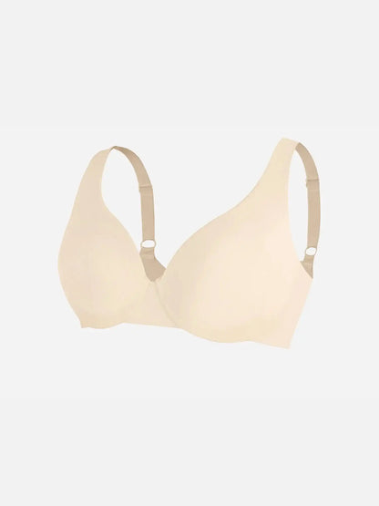 Adjustable-Strap Underwire Deep V-neck Bra