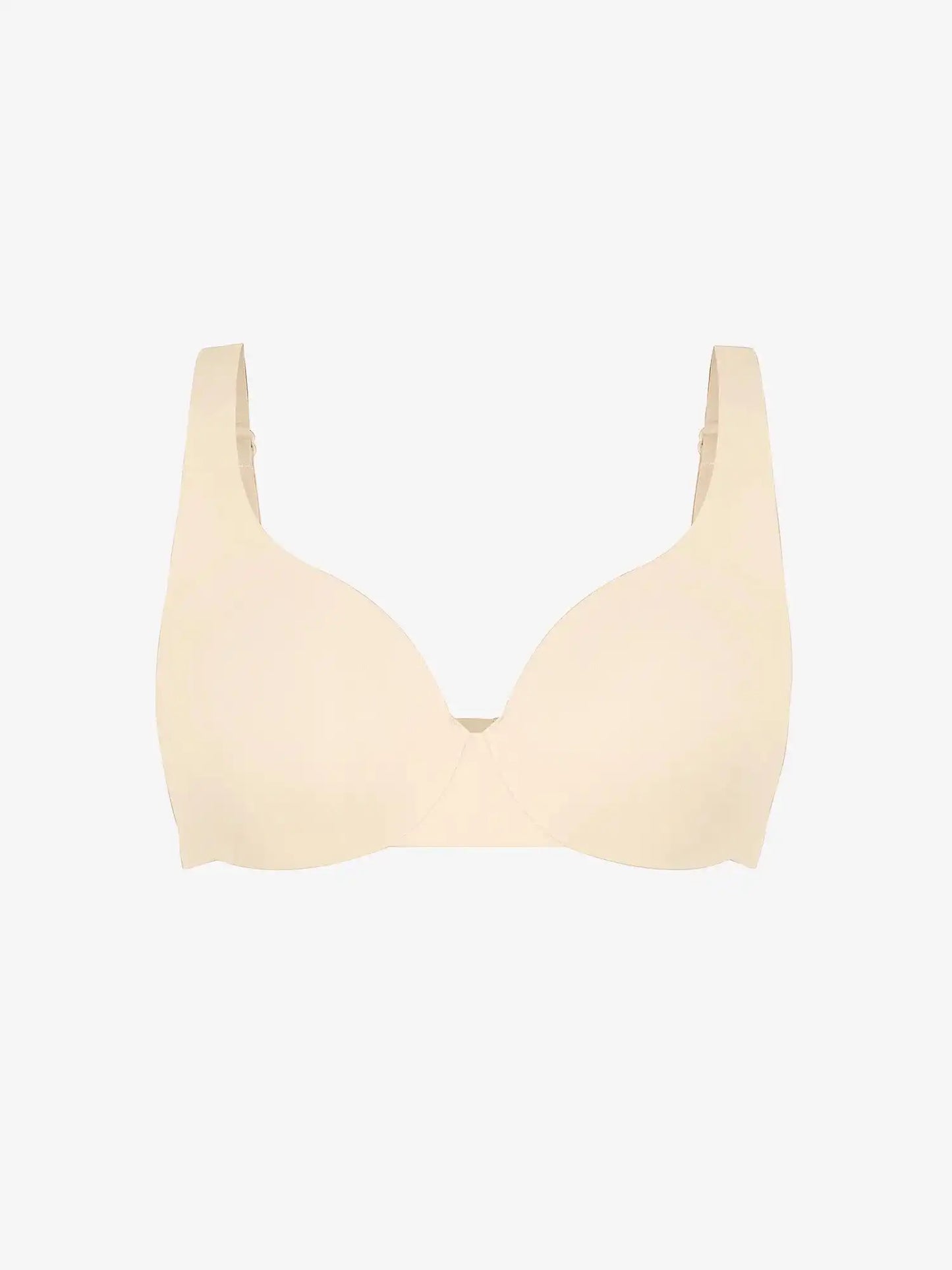 Adjustable-Strap Underwire Deep V-neck Bra