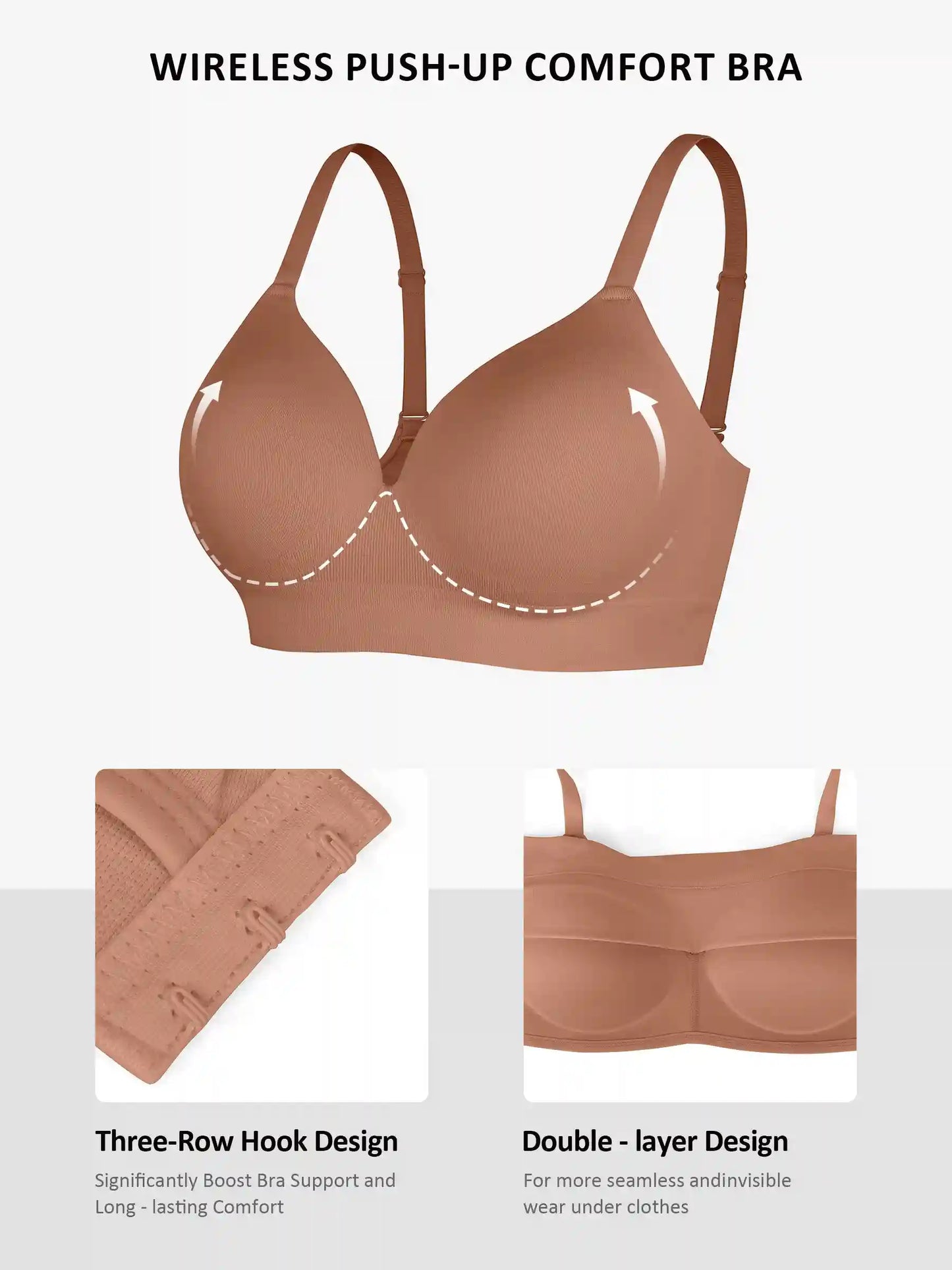 Wireless Push-Up Seamless Full Coverage Bra Bundle