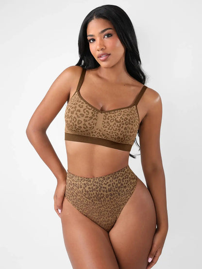 Leopard Print Wireless Bra & Panty