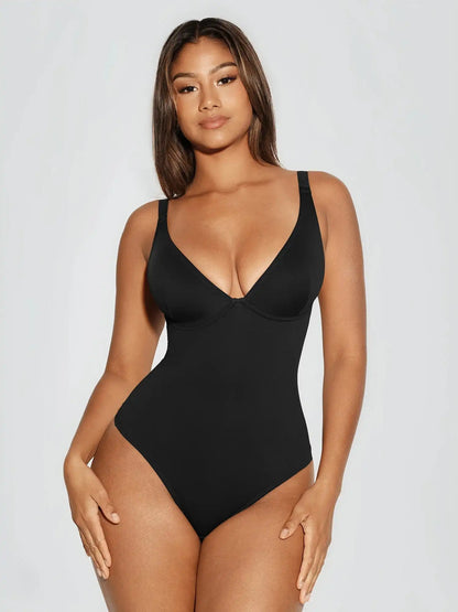V-Neck Tummy Control Sculpt Bodysuit