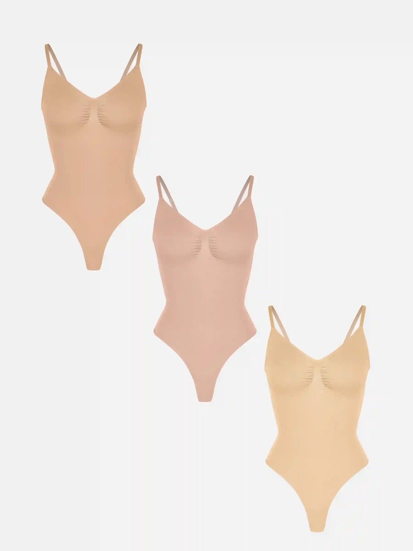 3-Pack Tummy Control Seamless Bodysuit Bundle