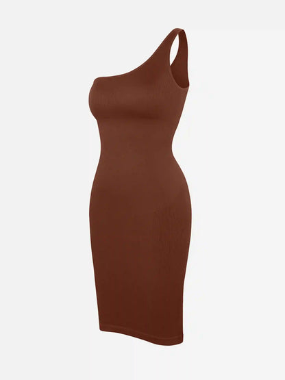 One-Shoulder Tummy Control Shaper Dress