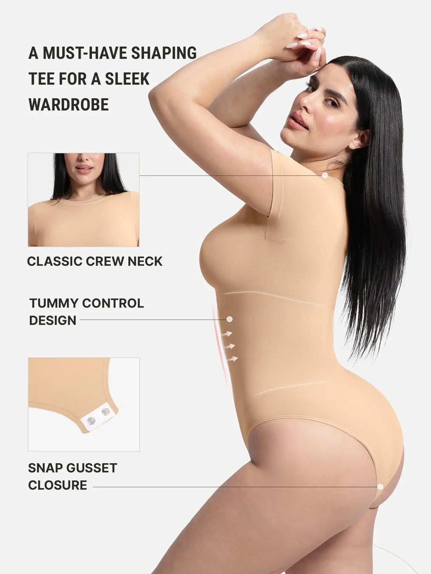 Crew Neck Seamless Soft Everyday Bodysuit