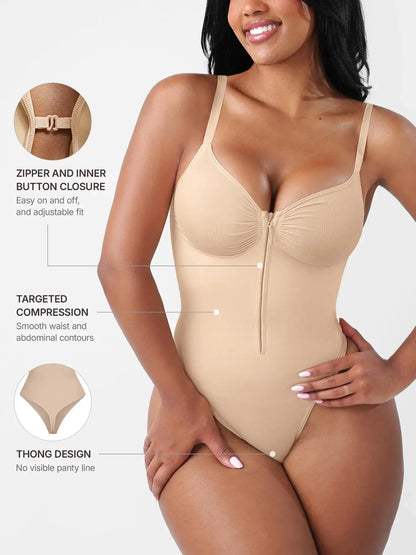 Seamless Tummy Control Zipper Bodysuit