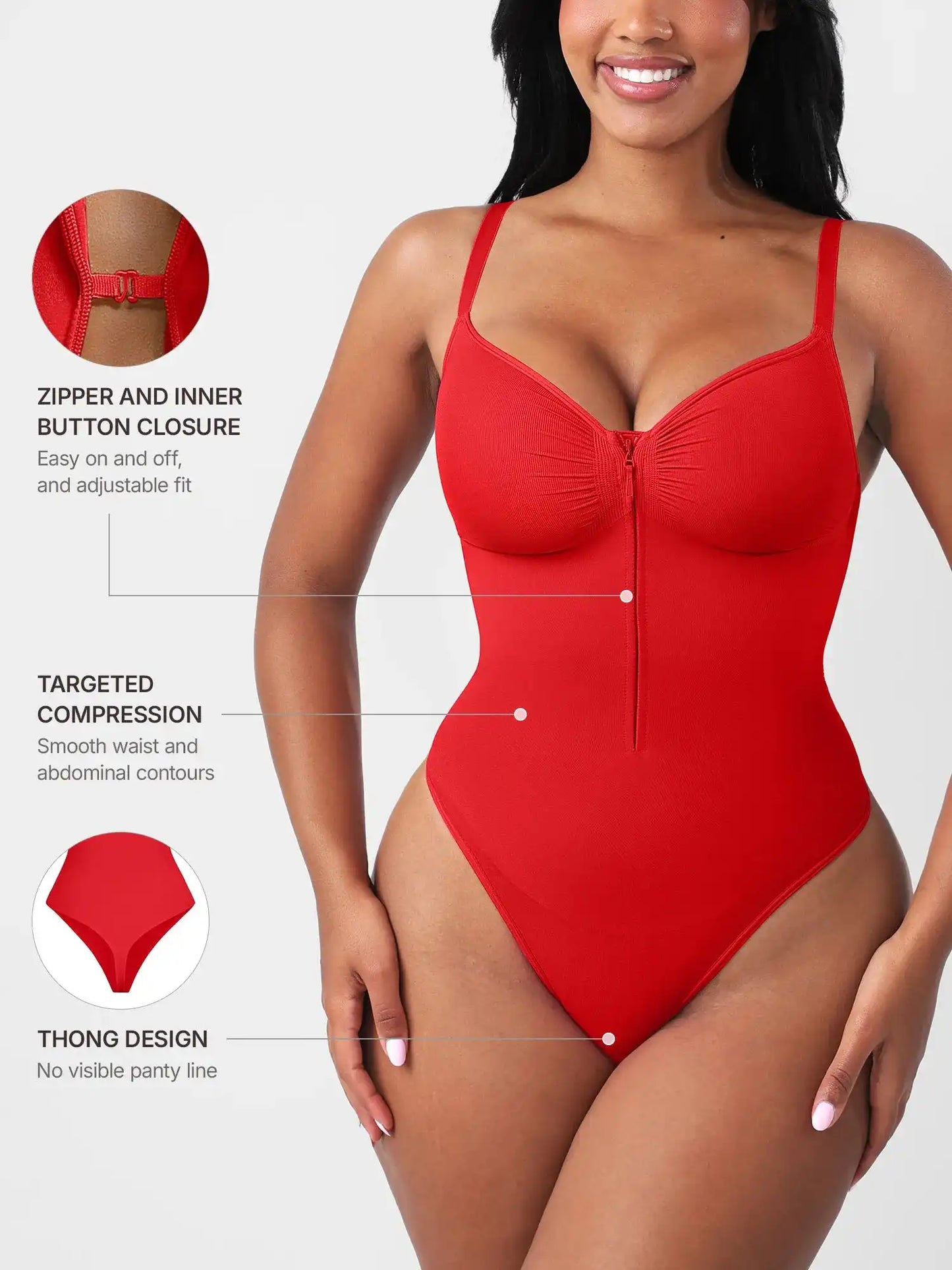 Seamless Tummy Control Zipper Bodysuit