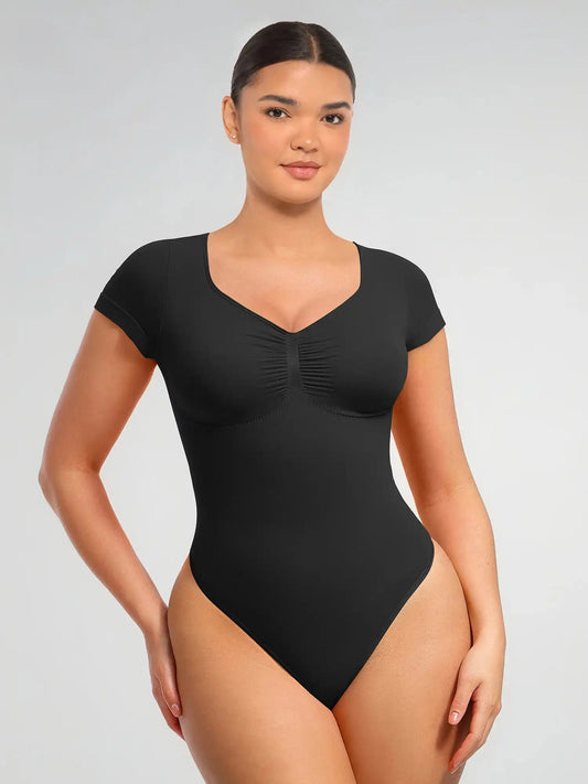 Tummy Control Seamless Short-Sleeve Bodysuit