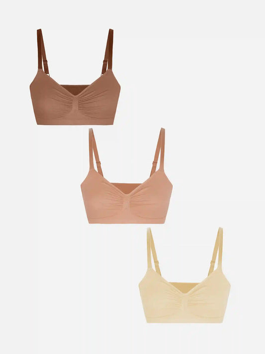 3-Pack Seamless Smooth Wireless Bra Bundle