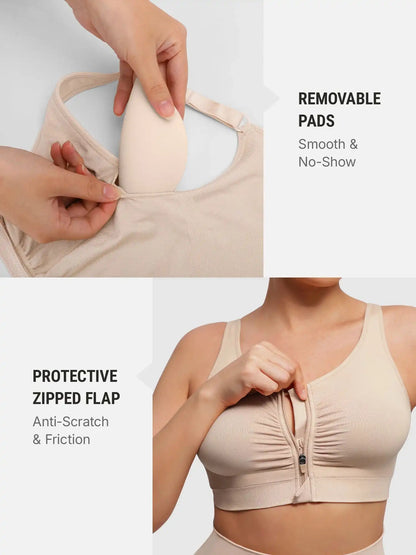 Seamless Front-Opening Zipper Bra