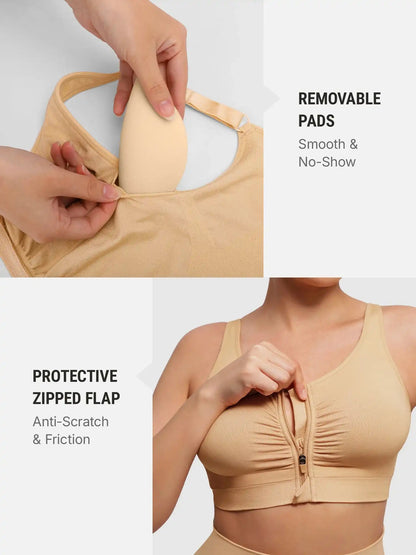 Seamless Front-Opening Zipper Bra