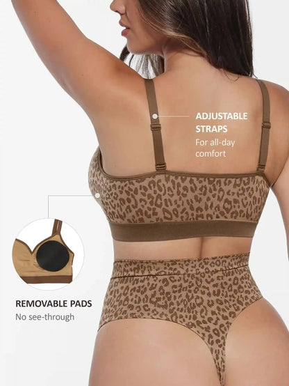Leopard Print Wireless Bra & Panty