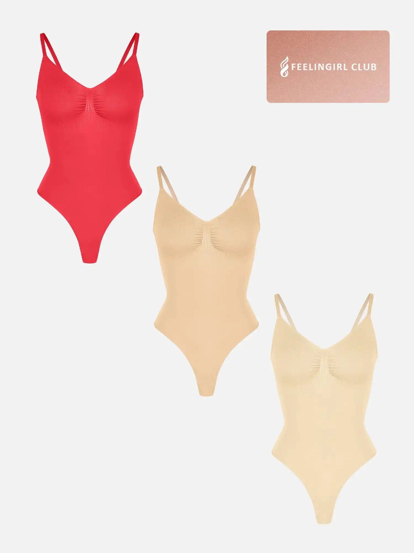 3-Pack Tummy Control Seamless Bodysuit Bundle